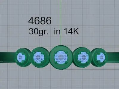 Round Diamond Bangle Bracelet 4686 3D print model