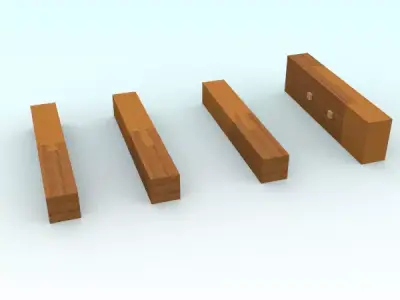 wood joint set 1 3D model