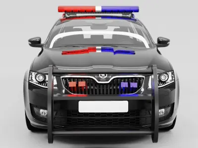 Police Skoda octavia Low-poly 3D model