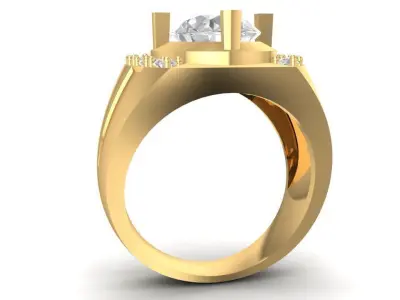Luxury Men Gemstone Ring 3D Model  1079 3D print model