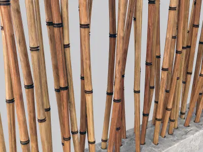 Bamboo low decor n5 3D model