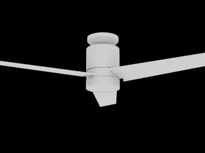  Modern Black Ceiling Fan with Light 3D model