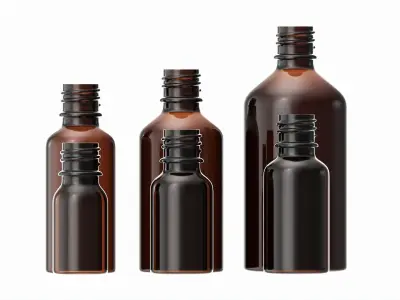 Bottles 6 Set Vitamin and Sport Nutrition 3D model