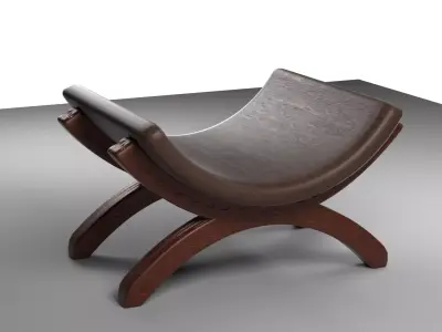 wooden chair Low-poly 3D model