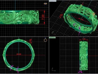 openwork wedding rings 3D print model 3D print model