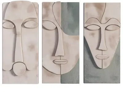 Modern Abstract Face Wall Art Decor Low-poly 3D model