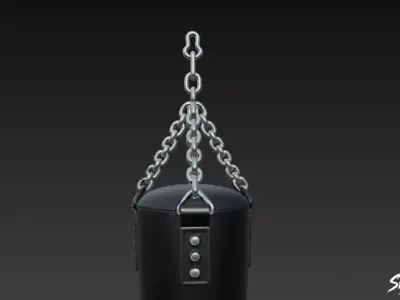 Black Heavy Bag Low-poly 3D model