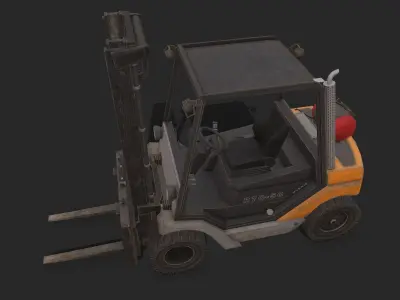  Forklift front-mounted Low-poly 3D model