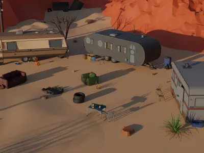 Desert Environment 3D Pack Low-poly 3D model