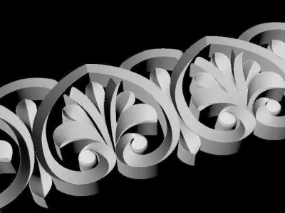Central decor ornament for furniture 3D model 165
