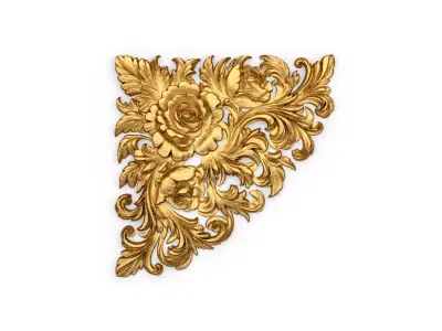 Classic carved corner decor ornament 374 3D model