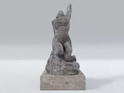 laos Female Leaning Back Statue Low-poly 3D model