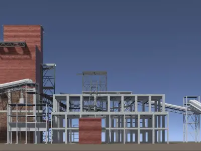 Industrial building layout 25-40 3D model