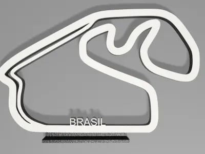 F1 Brasil Racing Track Decor STL File Autodesk Fusion 360 3D print model