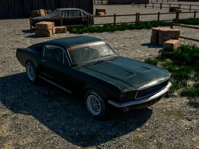 Vintage Muscle Car 1967 Low-poly 3D model