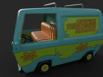 Scooby Doo van Low-poly 3D model