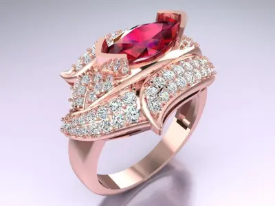 Diamond Ring - Womens Rings - GN229 3D print model