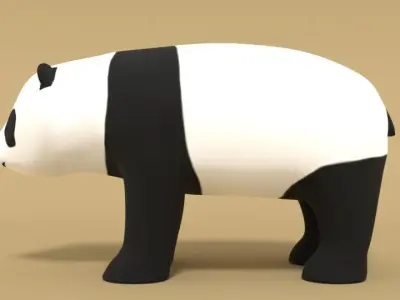 Cartoon Panda Bear 3D model purchase