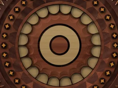 Mandala 2 wooden made Free 3D model