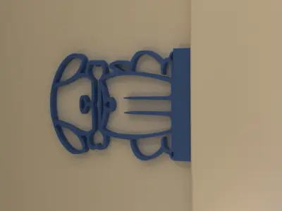 DOG WITH BONE DOOR TOPPER 3D print model