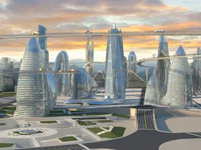 futuristic city 3D model