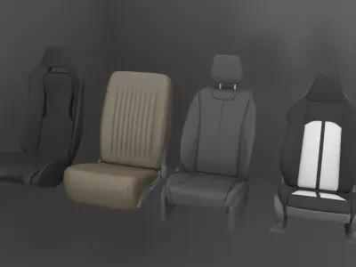 Car Seat Pack Low-poly 3D model
