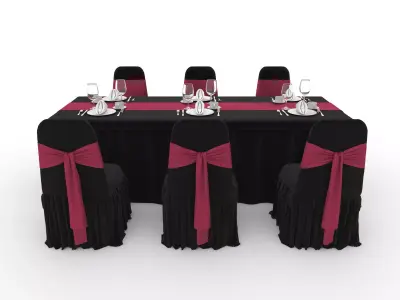 Banquet Table and Chair 130 3D model