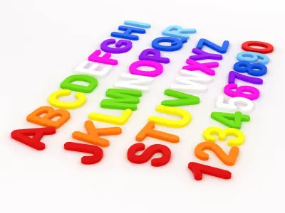 Fridge Letter Magnets 3D model