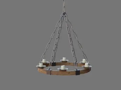 medieval chandelier Low-poly 3D model