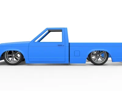 Shell and wheels Chevrolet S10 1990 Scale 1 to 25 3D print model