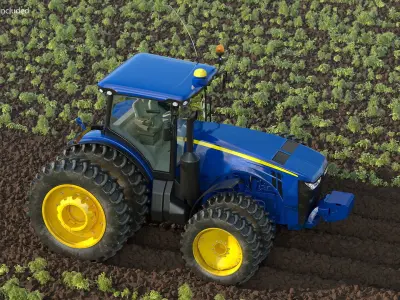 John Deere Tractor Dual Wheels 3D model