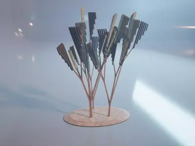Conceptual shrub S1Av6 Low-poly 3D model