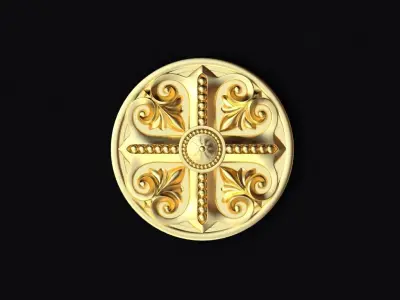 Central decor ornament for furniture 3D model 215