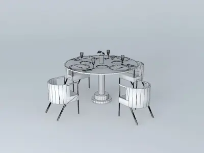 s dining table and chairs Free 3D model