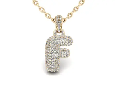 Alphabet Bubble F 3D print model