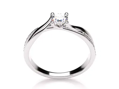 Platinum Twist Diamond Ring 3D print model