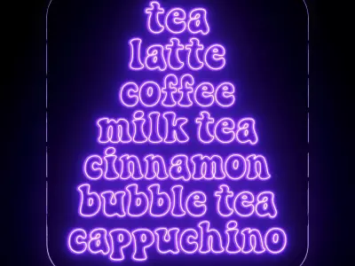 CoffeeShop Neon Signs 3D model