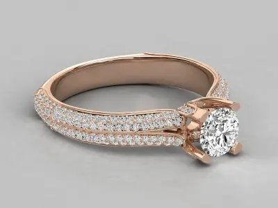 Glamorous Modern Luxury Engagement diamond Ring 3D print model