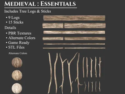 Medieval Collection Essentials Logs and Sticks