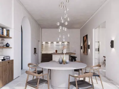 Modern Kitchen Dining area 3D model