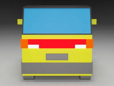 Low-poly car 3D model mini Low-poly 3D model