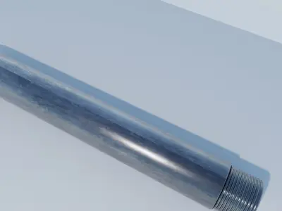 Galvanized Steel Pipe Low-poly 3D model