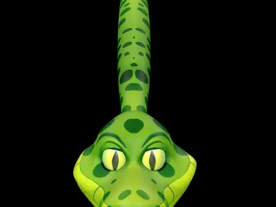 Cartoon Snake  Low-poly 3D model