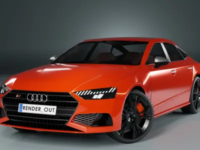 Audi S7 2020 hight resolution low-poly model  A8  A7 RS7 Low-poly 3D model