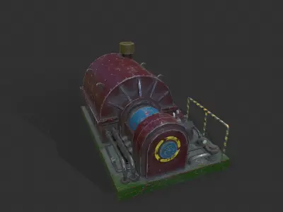 Industrial Turbine Low-poly 3D model