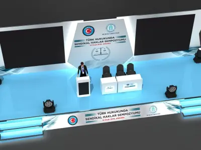 Conference Stage Decor 84 3D model