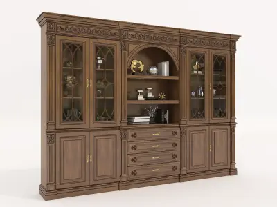 Classic Display Cabinet and Decoration 7 3D model