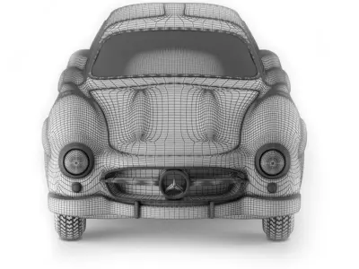 Mercedes Benz 300 SL Low-poly 3D model