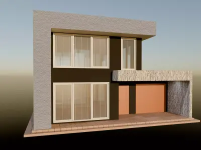 Exterior house model Free low-poly 3D model
