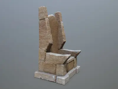 Stone Throne Low-poly 3D model